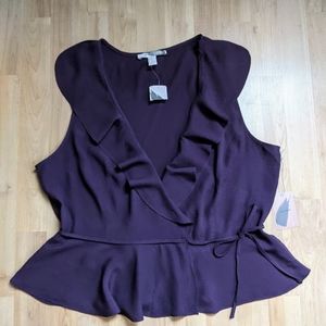 Purple/Plum Wrap Top XL